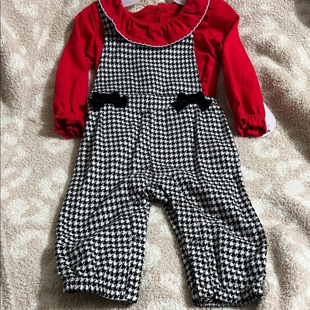 Wonder Nation baby houndstooth & Carter's Red and Black Snowflake Baby Outfit